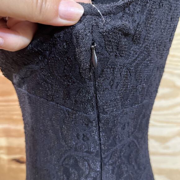 Vintage Mariage Lace Hi Low Maxi Dress Size 6 Black Lace Bohemian Whimsigoth - Picture 9 of 15